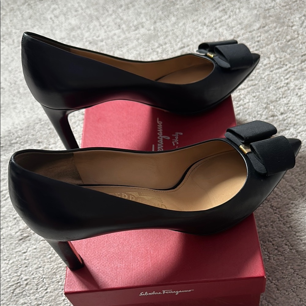 MIMI' 70 Nero Lamb Heels - Picture 4 of 9
